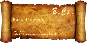 Boza Csongor névjegykártya